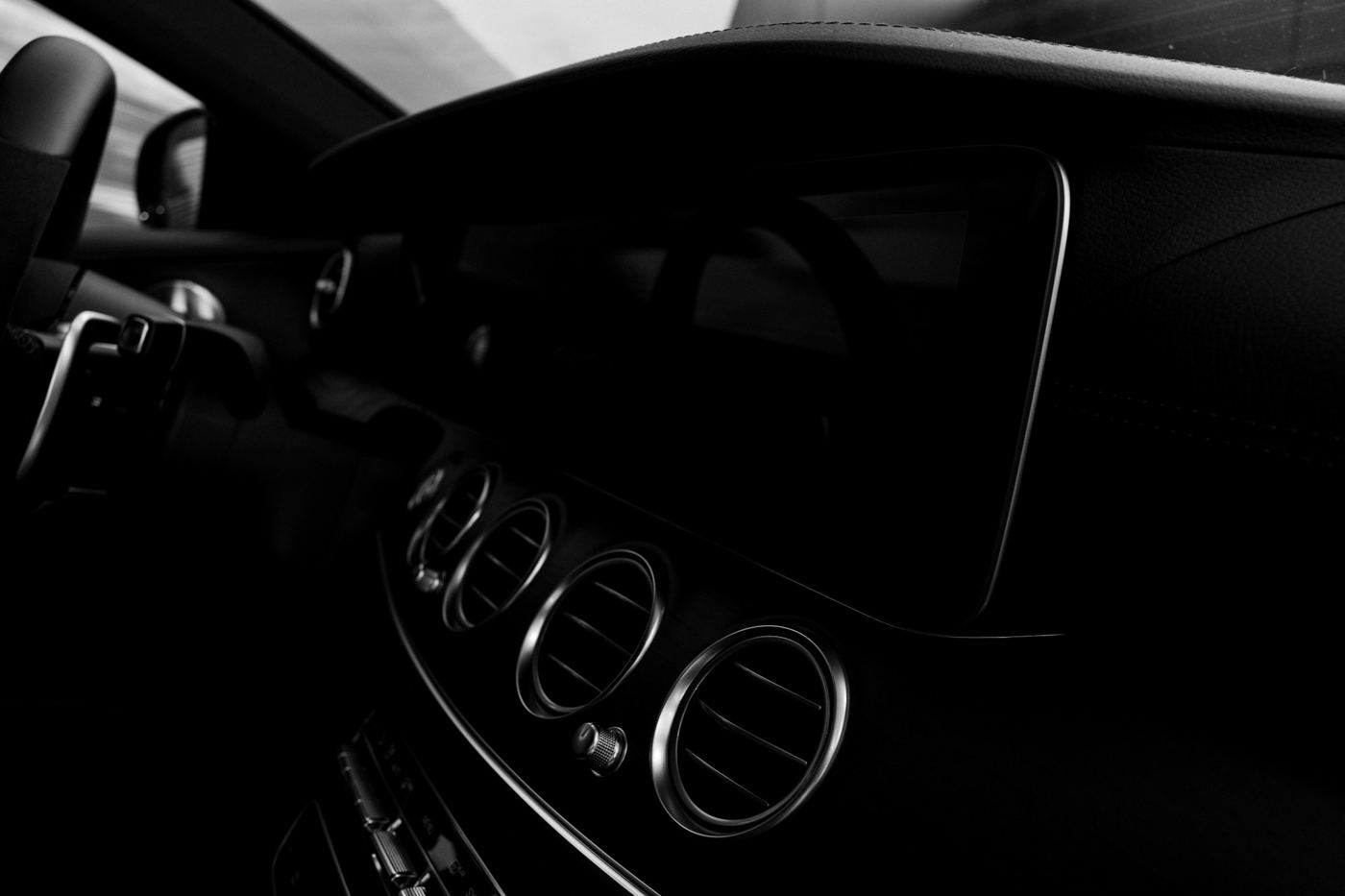 Dashboard air vents inside a modern car